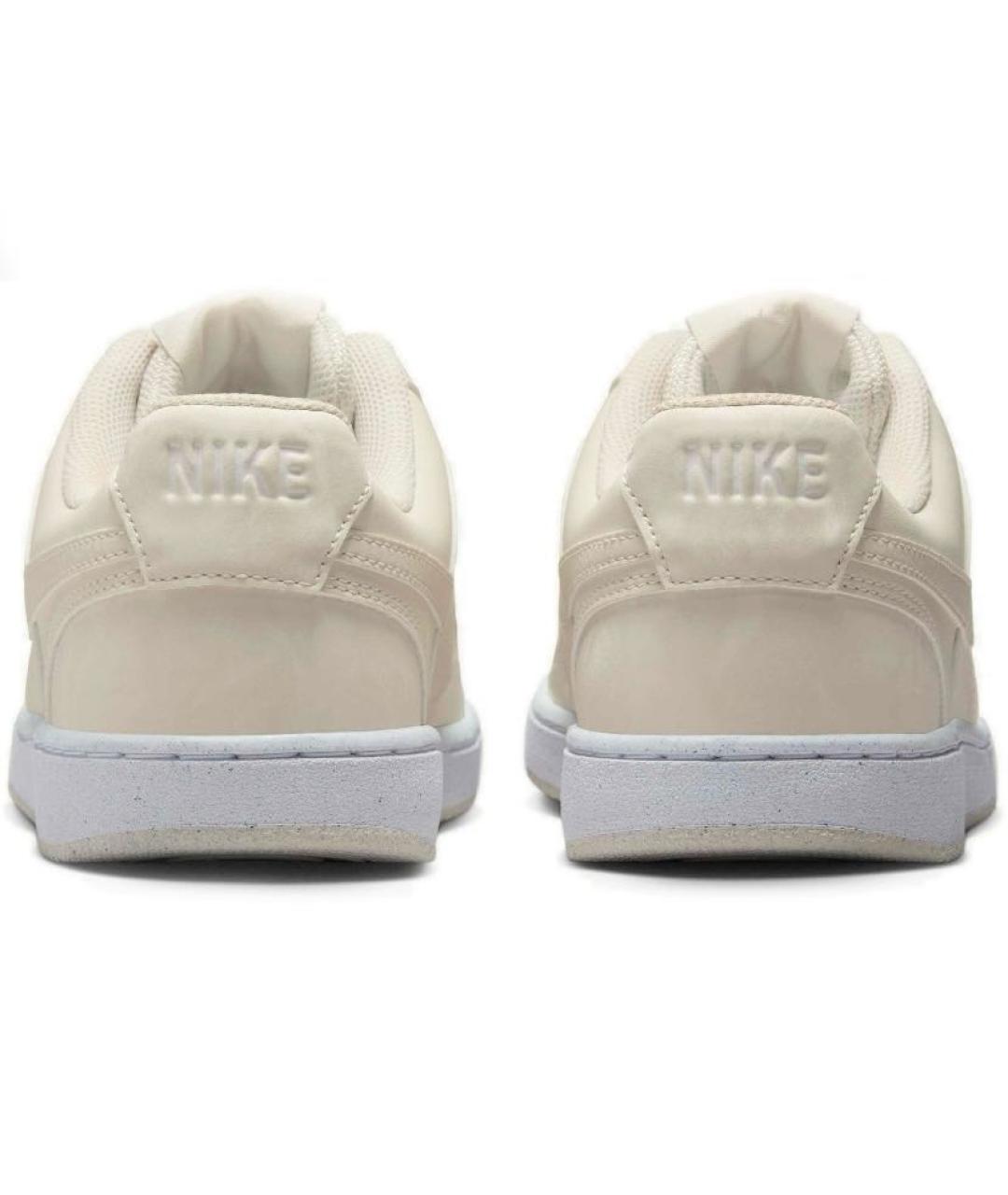 NIKE Бежевые кожаные низкие кроссовки / кеды, фото 4