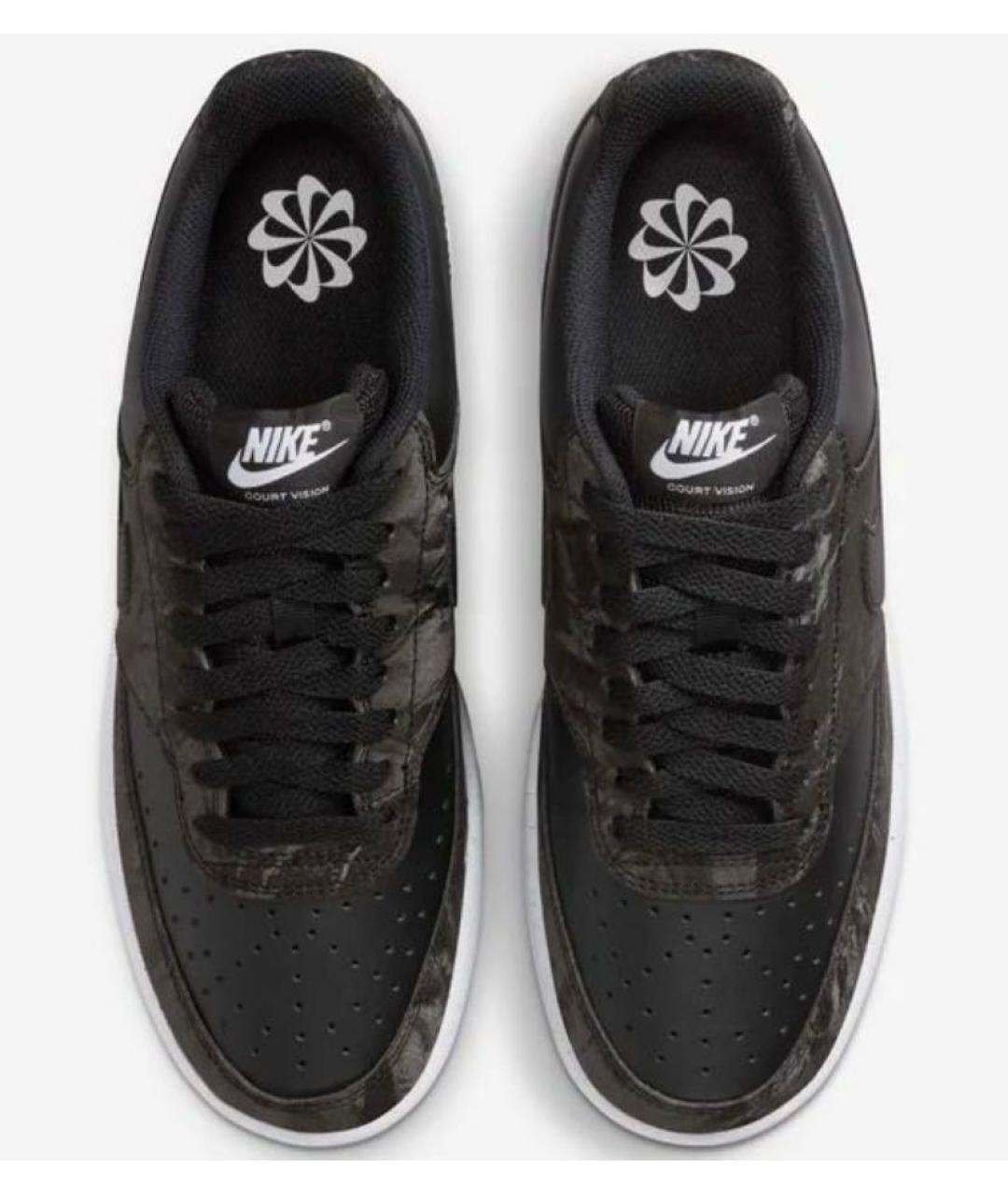 NIKE Черные кожаные низкие кроссовки / кеды, фото 5