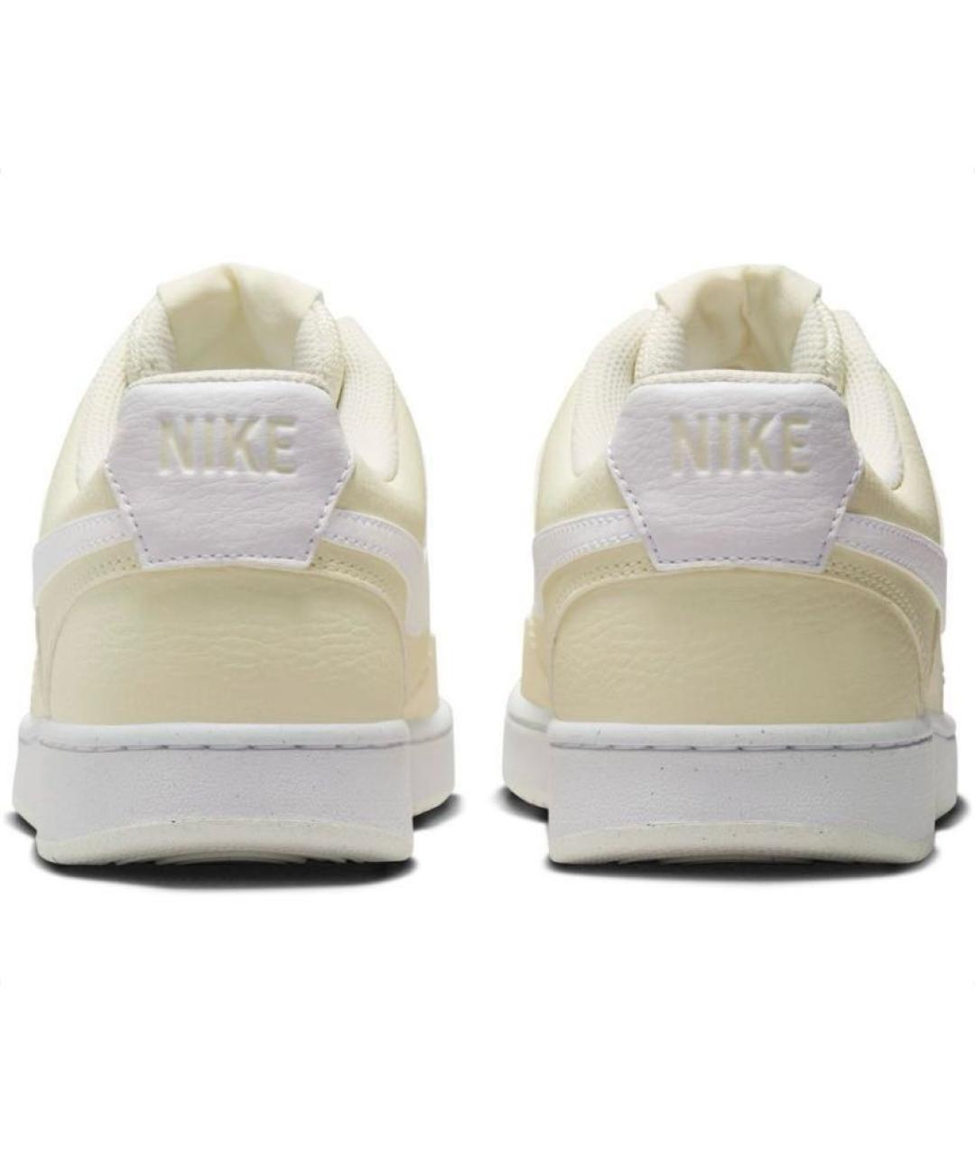 NIKE Бежевые кожаные низкие кроссовки / кеды, фото 3