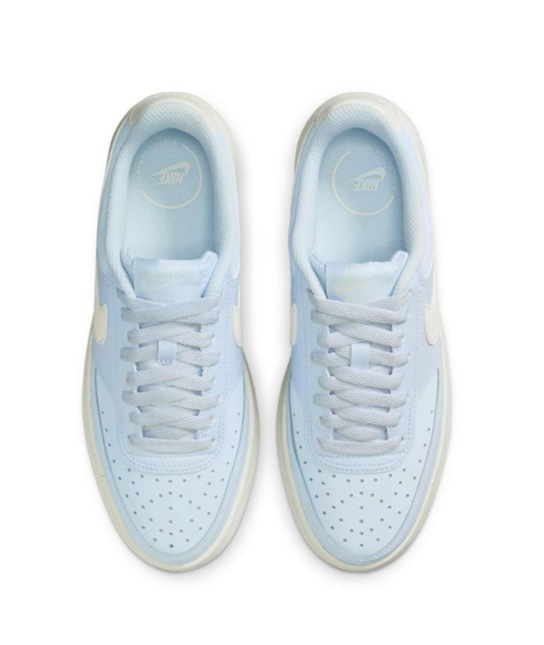 NIKE Голубые кожаные низкие кроссовки / кеды, фото 2