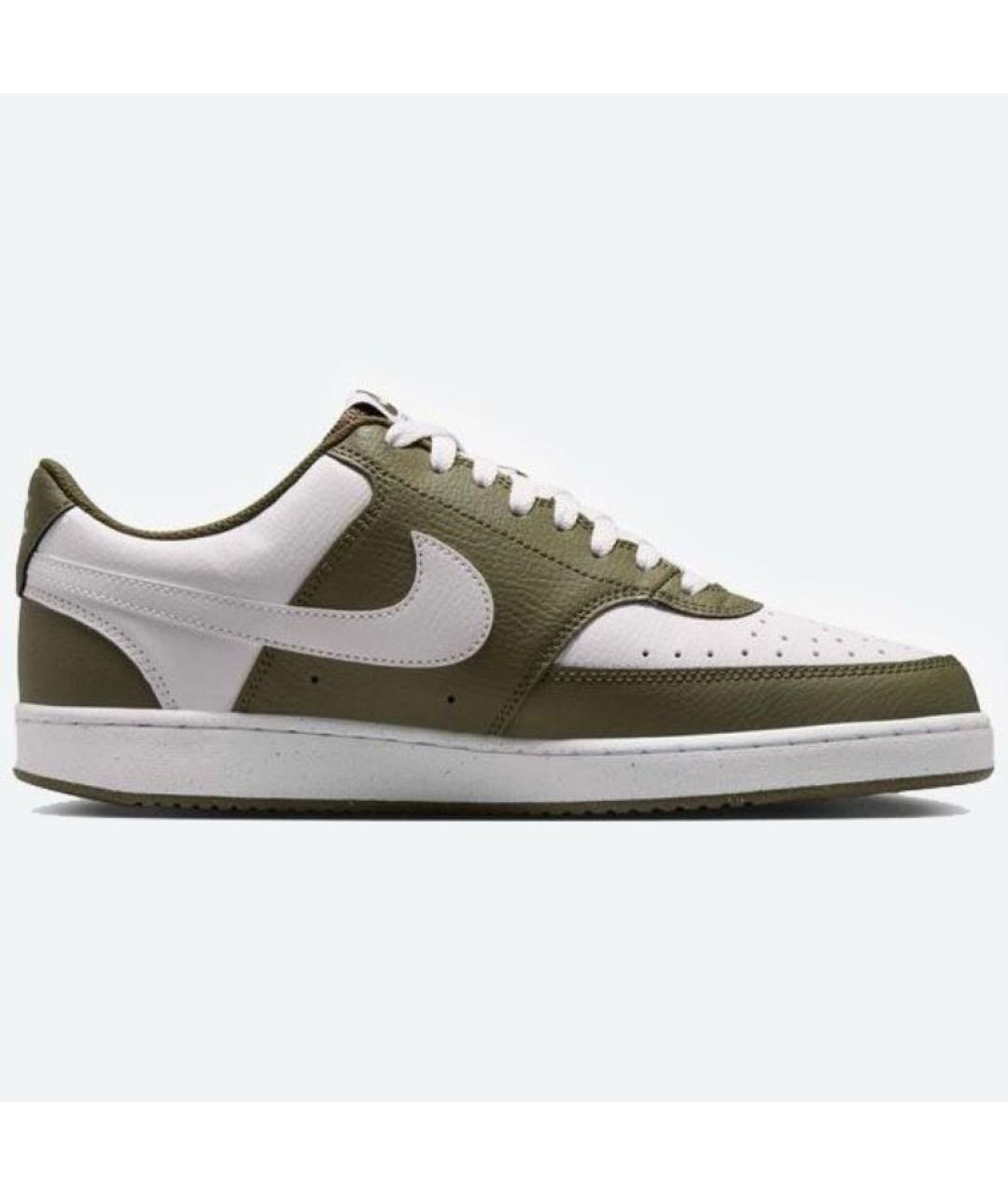 NIKE Хаки кожаные низкие кроссовки / кеды, фото 7