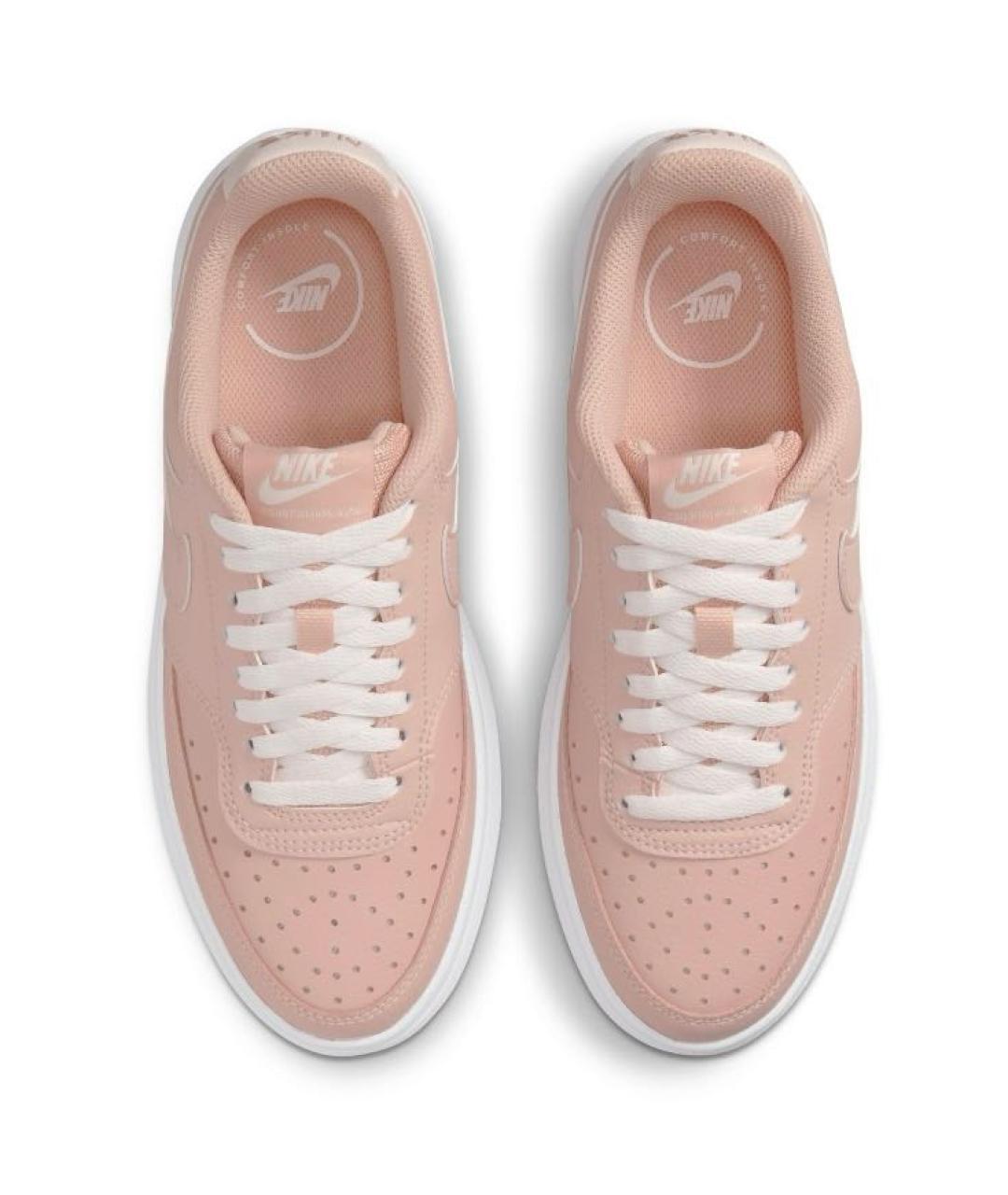 NIKE Коралловые кожаные низкие кроссовки / кеды, фото 4