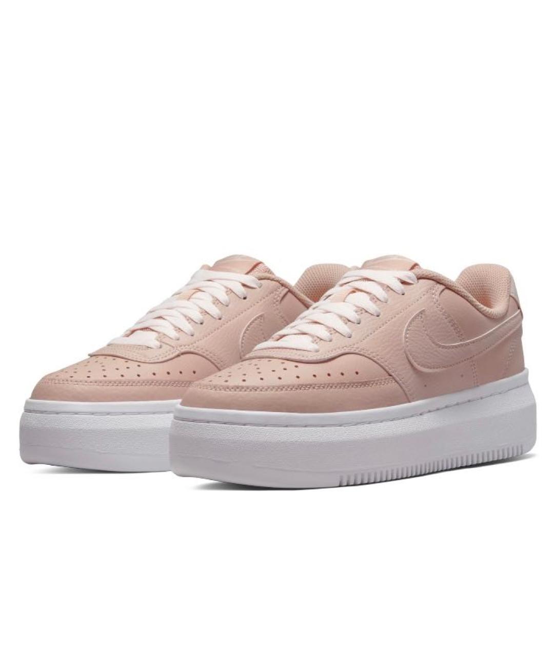 NIKE Коралловые кожаные низкие кроссовки / кеды, фото 2