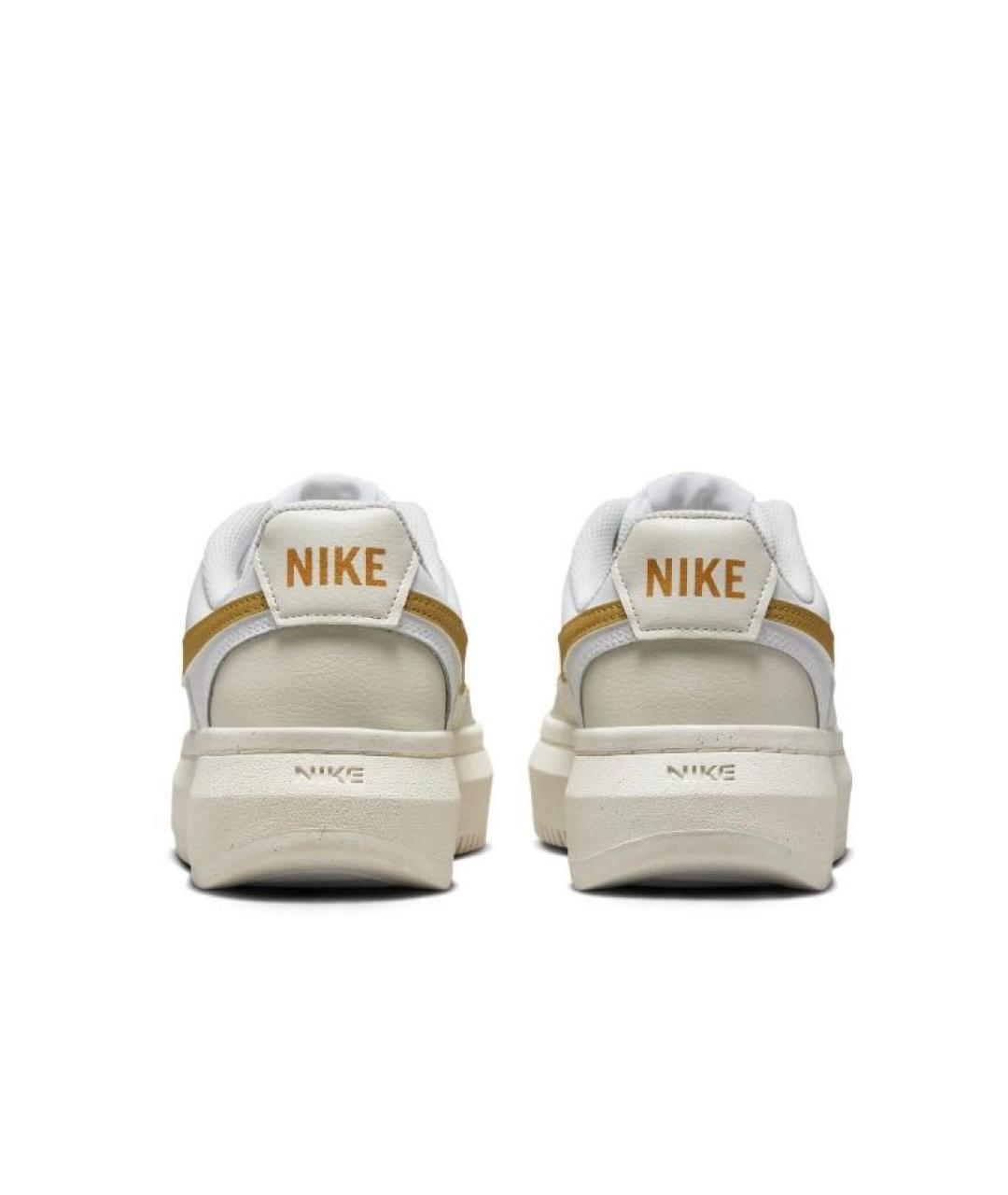 NIKE Бежевые кожаные низкие кроссовки / кеды, фото 3