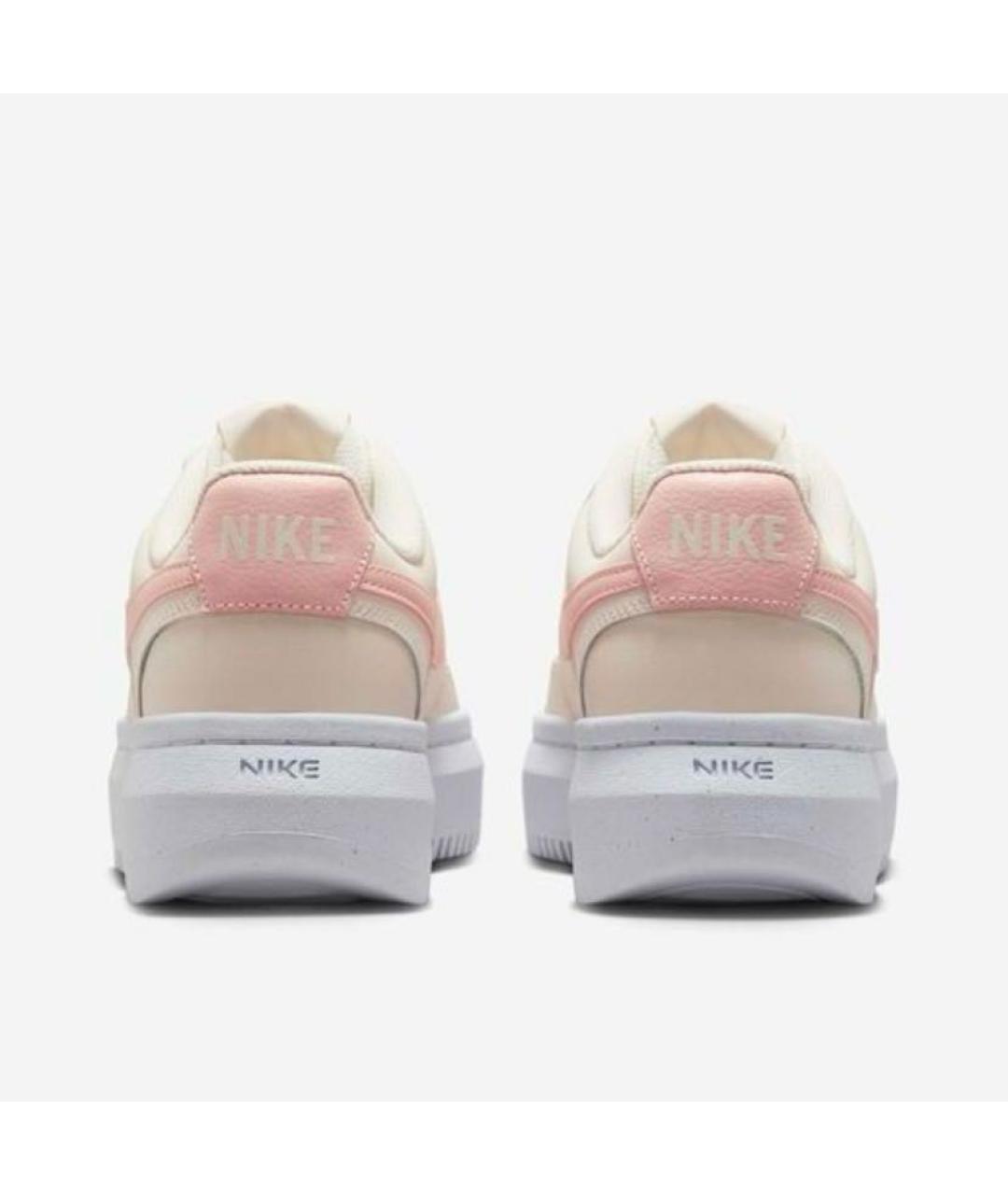 NIKE Бежевые кожаные низкие кроссовки / кеды, фото 4