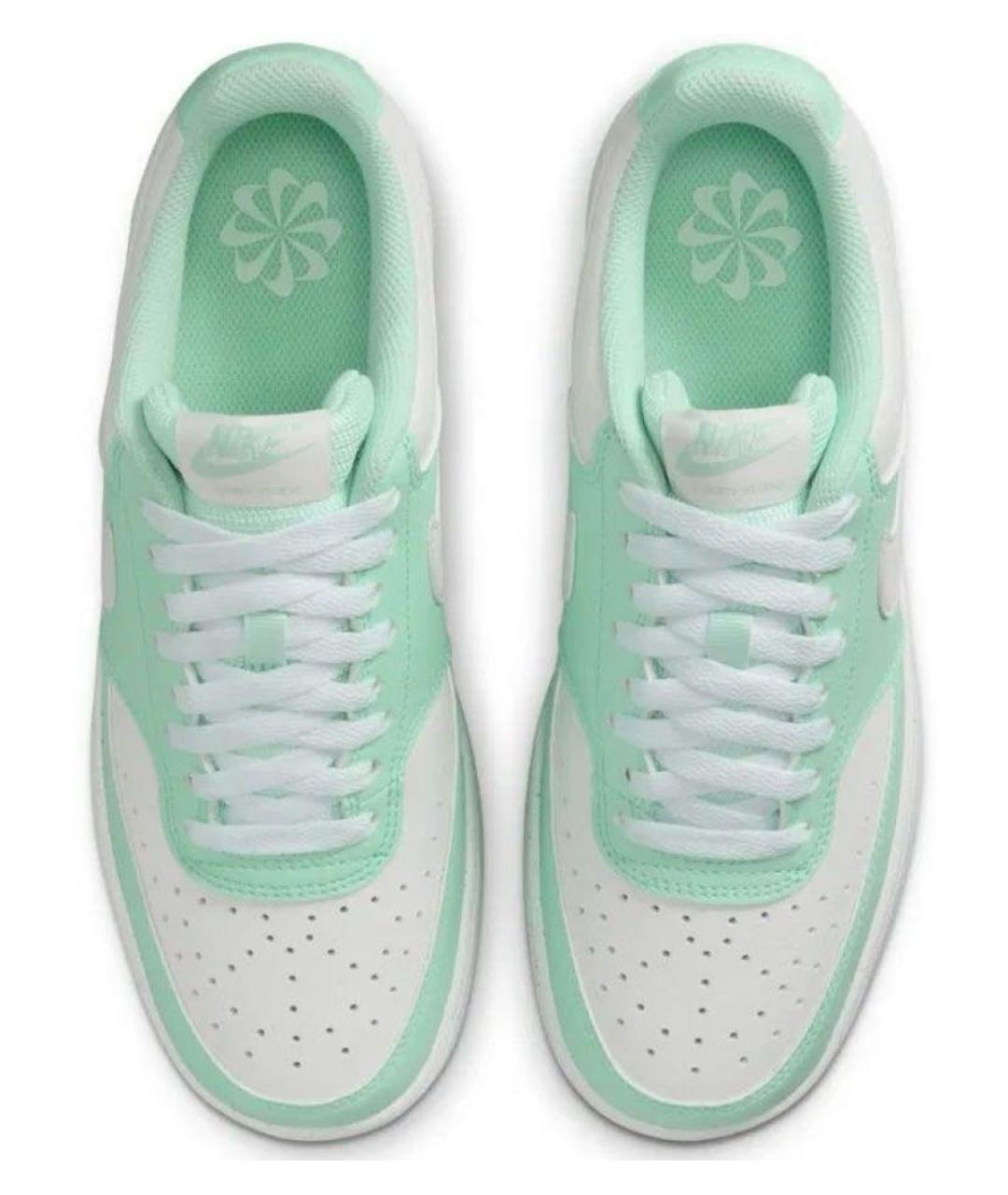 NIKE Салатовые кожаные низкие кроссовки / кеды, фото 4