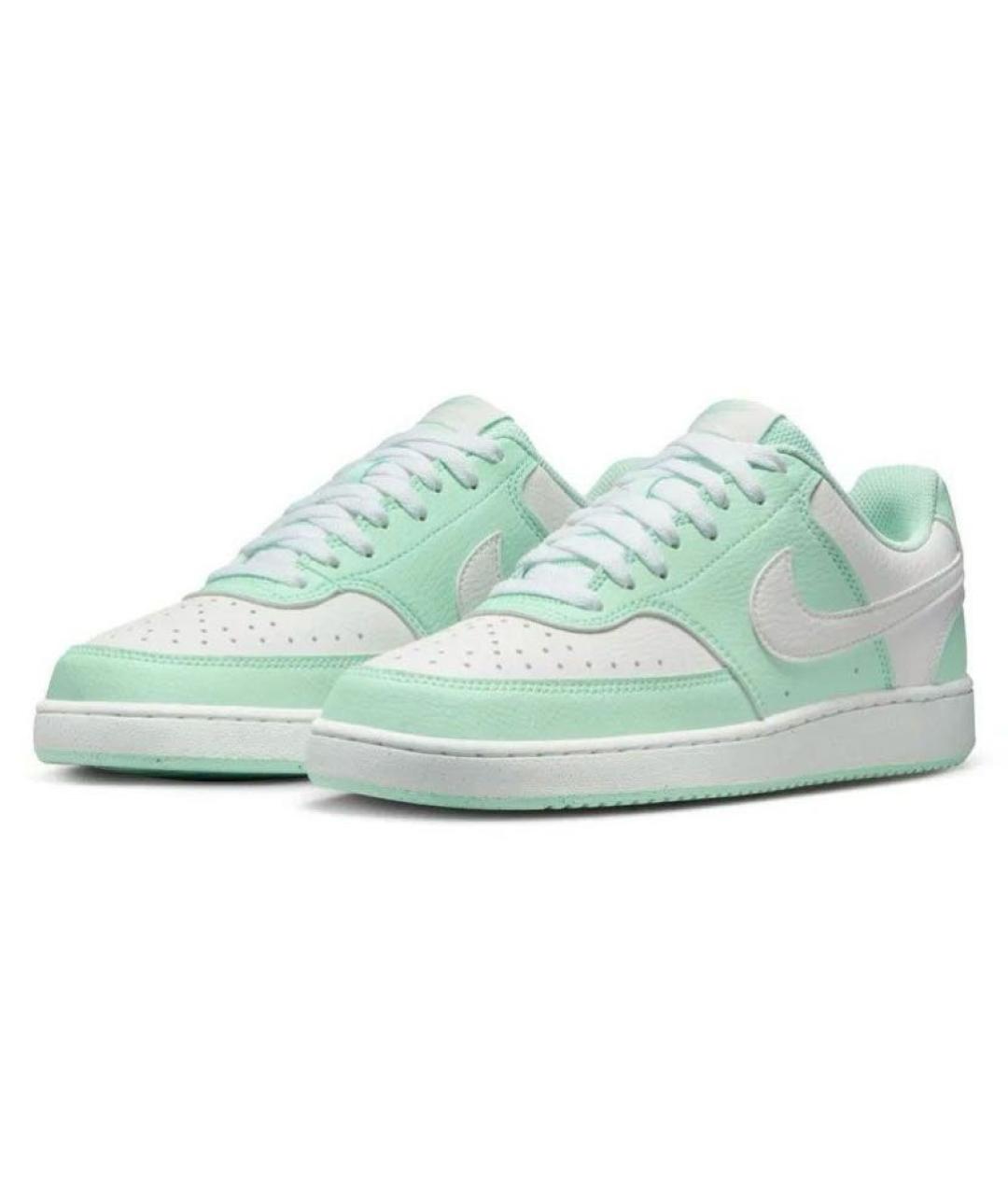 NIKE Салатовые кожаные низкие кроссовки / кеды, фото 3