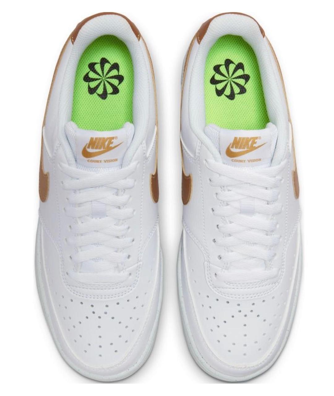 NIKE Белые кожаные низкие кроссовки / кеды, фото 4