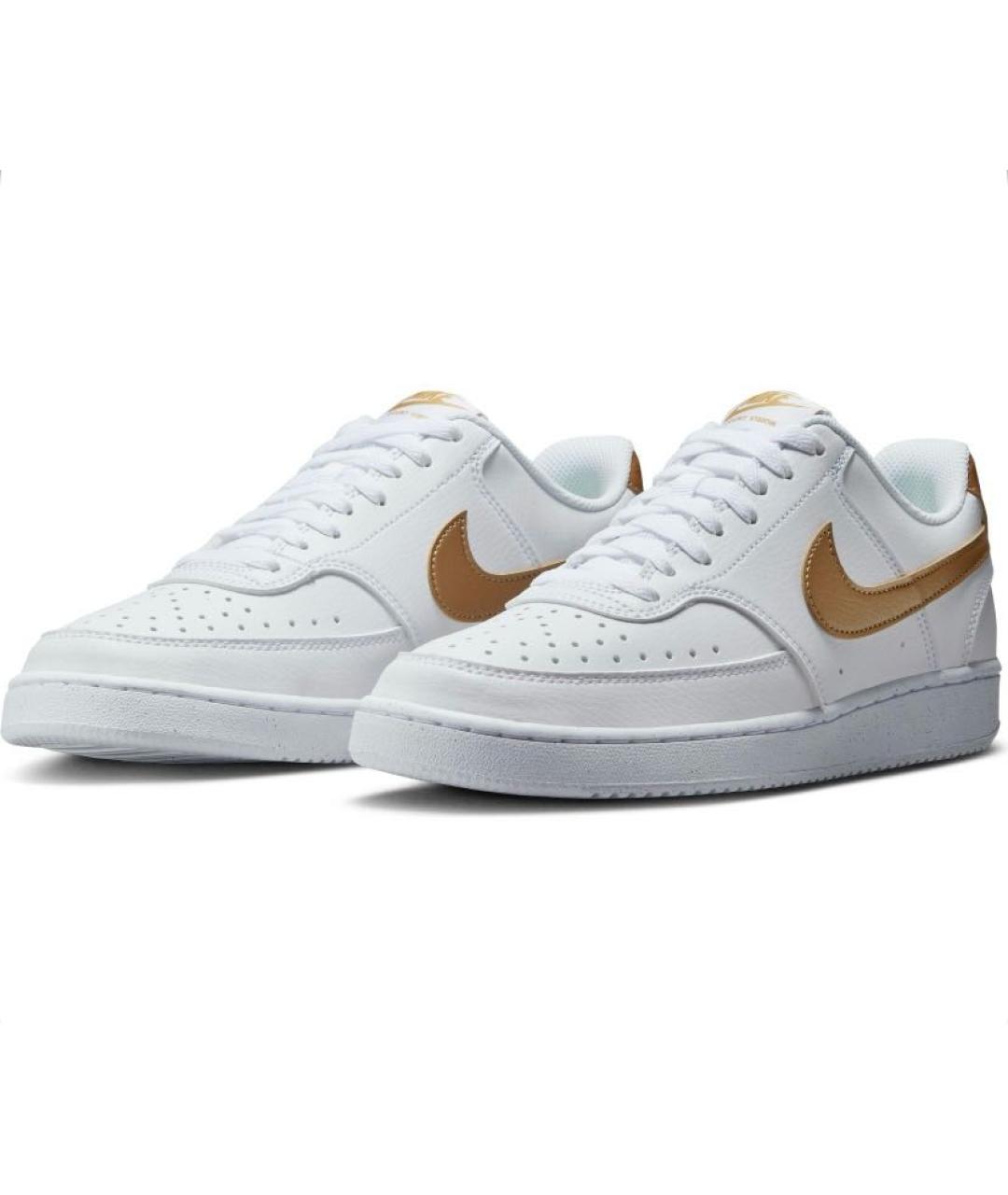 NIKE Белые кожаные низкие кроссовки / кеды, фото 2