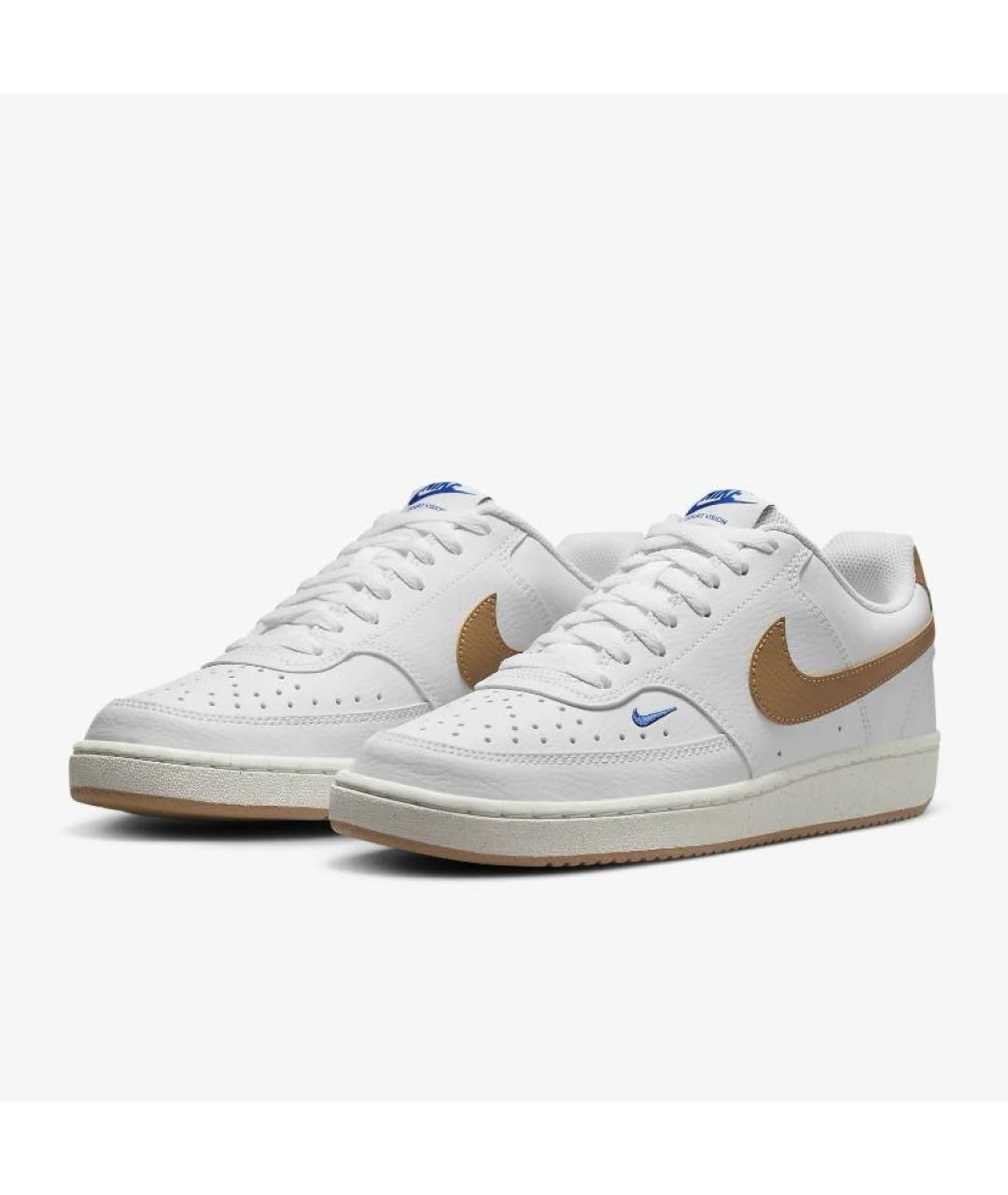 NIKE Белые кожаные низкие кроссовки / кеды, фото 4