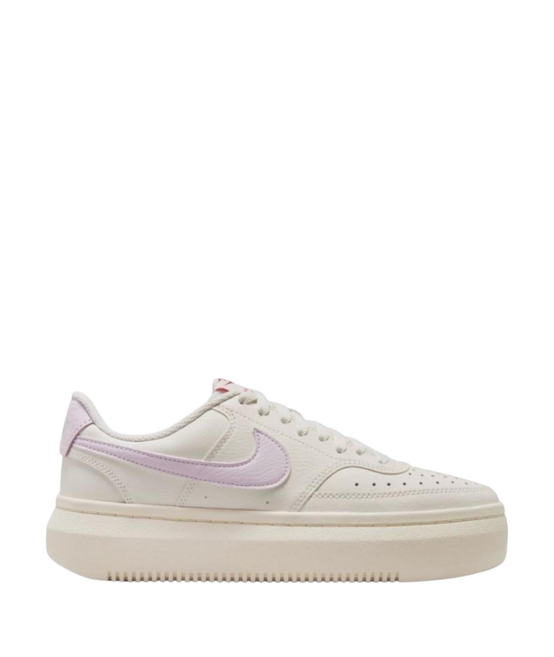 NIKE Бежевые кожаные низкие кроссовки / кеды, фото 1