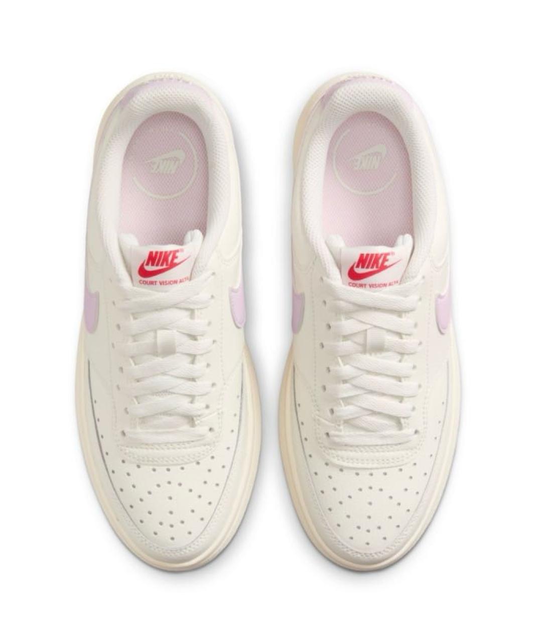 NIKE Бежевые кожаные низкие кроссовки / кеды, фото 2