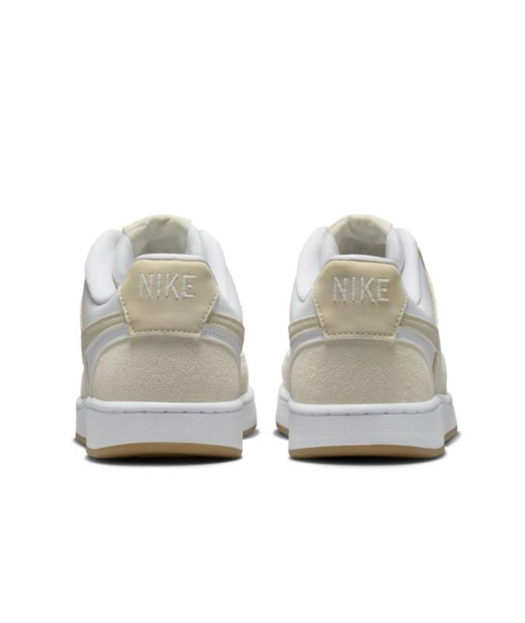 NIKE Бежевые кожаные низкие кроссовки / кеды, фото 3