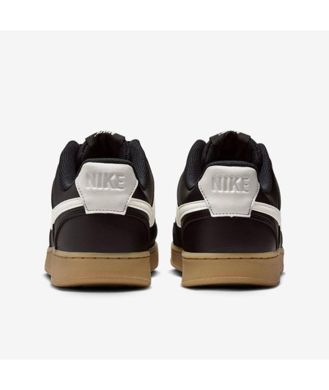 NIKE Черные кожаные низкие кроссовки / кеды, фото 4