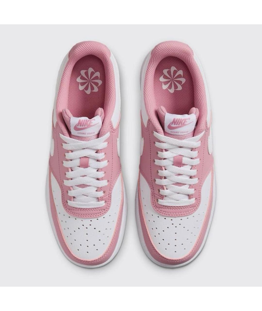 NIKE Розовые кожаные низкие кроссовки / кеды, фото 2