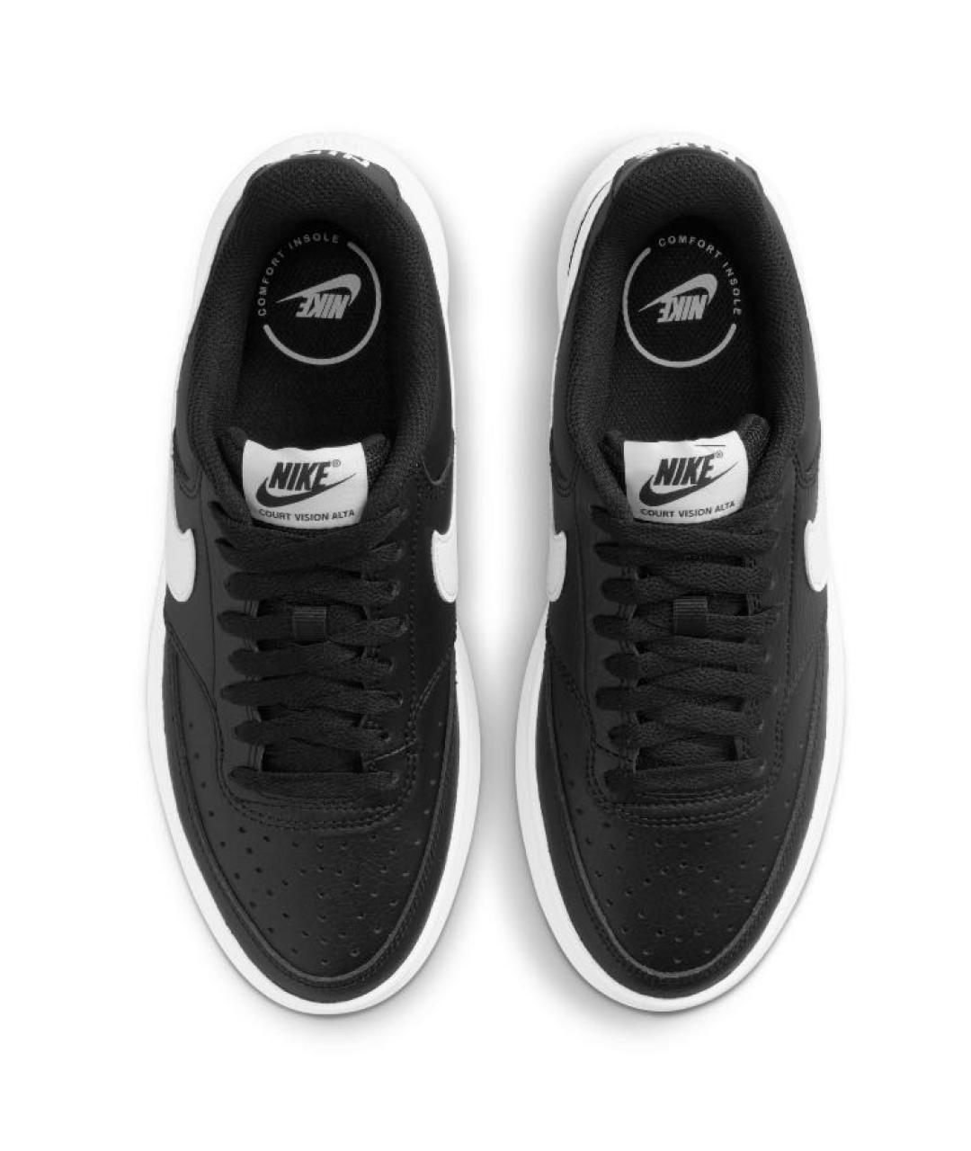 NIKE Черные кожаные низкие кроссовки / кеды, фото 4