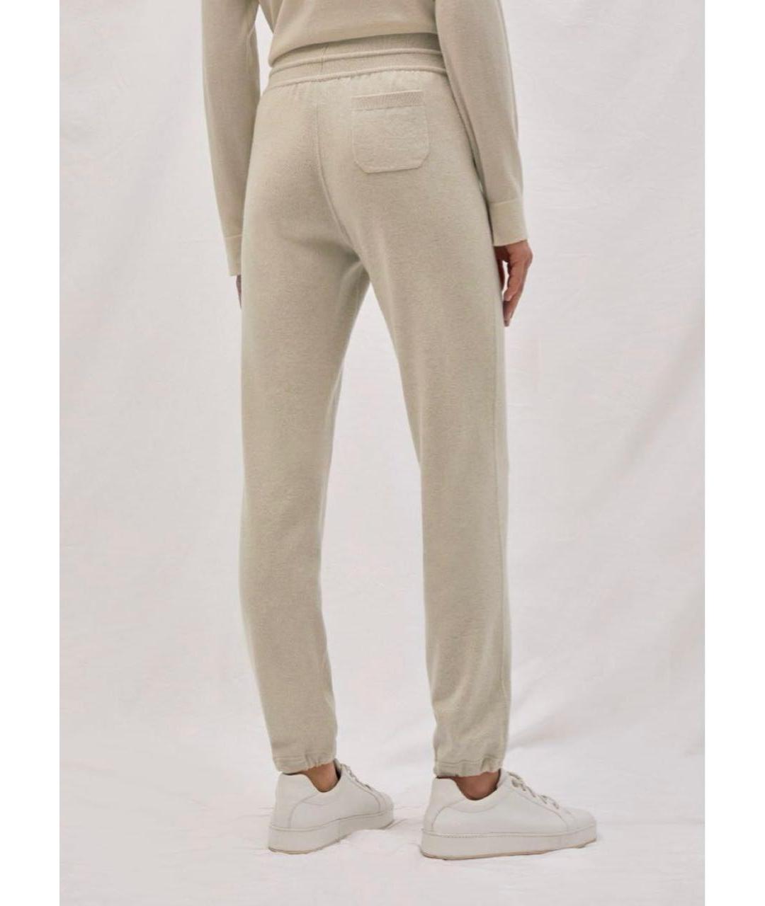 LORO PIANA Бежевые кашемировые спортивные брюки и шорты, фото 5