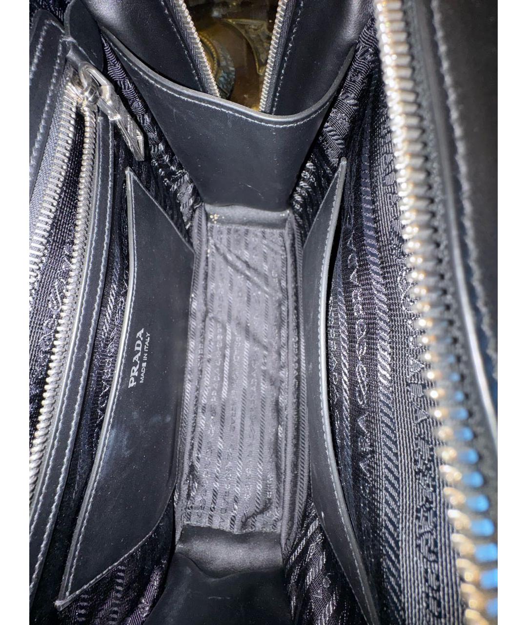 PRADA Черная кожаная сумка с короткими ручками, фото 5