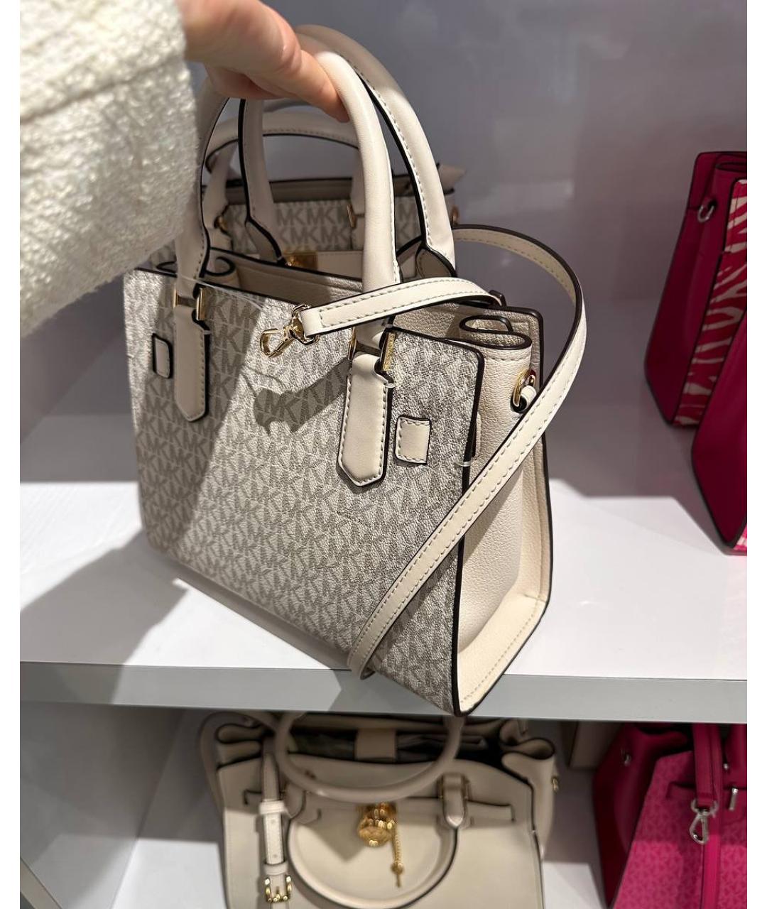 MICHAEL KORS Бежевая сумка с короткими ручками, фото 5