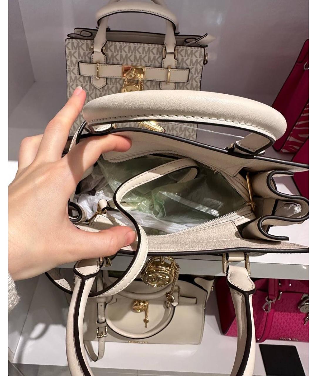 MICHAEL KORS Бежевая сумка с короткими ручками, фото 6