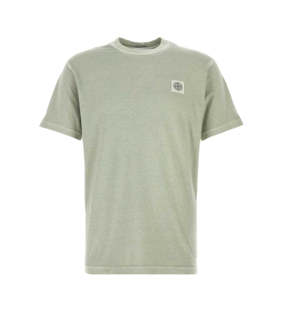 STONE ISLAND Зеленая хлопковая футболка, фото 1