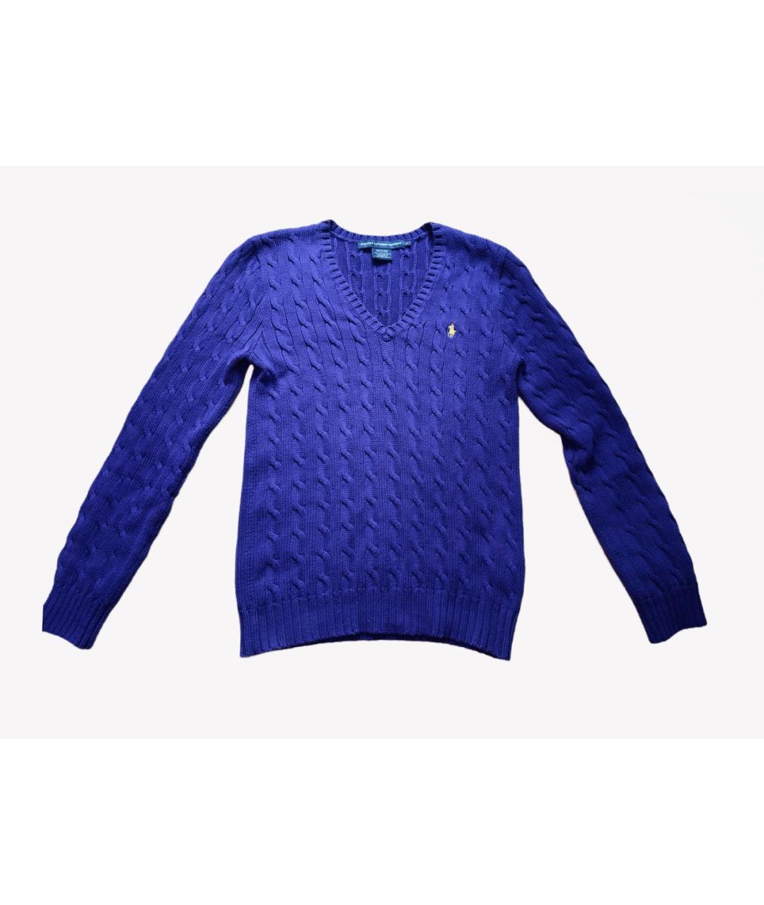 RALPH LAUREN Фиолетовый хлопковый джемпер / свитер, фото 6