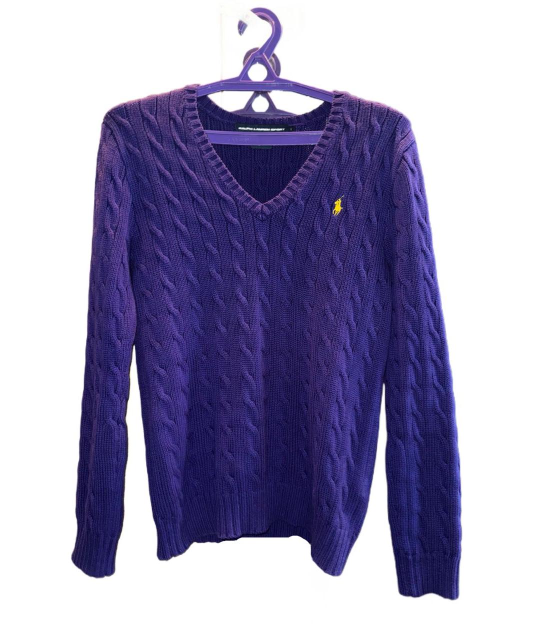 RALPH LAUREN Фиолетовый хлопковый джемпер / свитер, фото 8