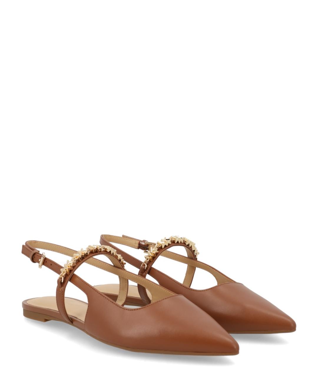 MICHAEL KORS Коричневые кожаные балетки, фото 2