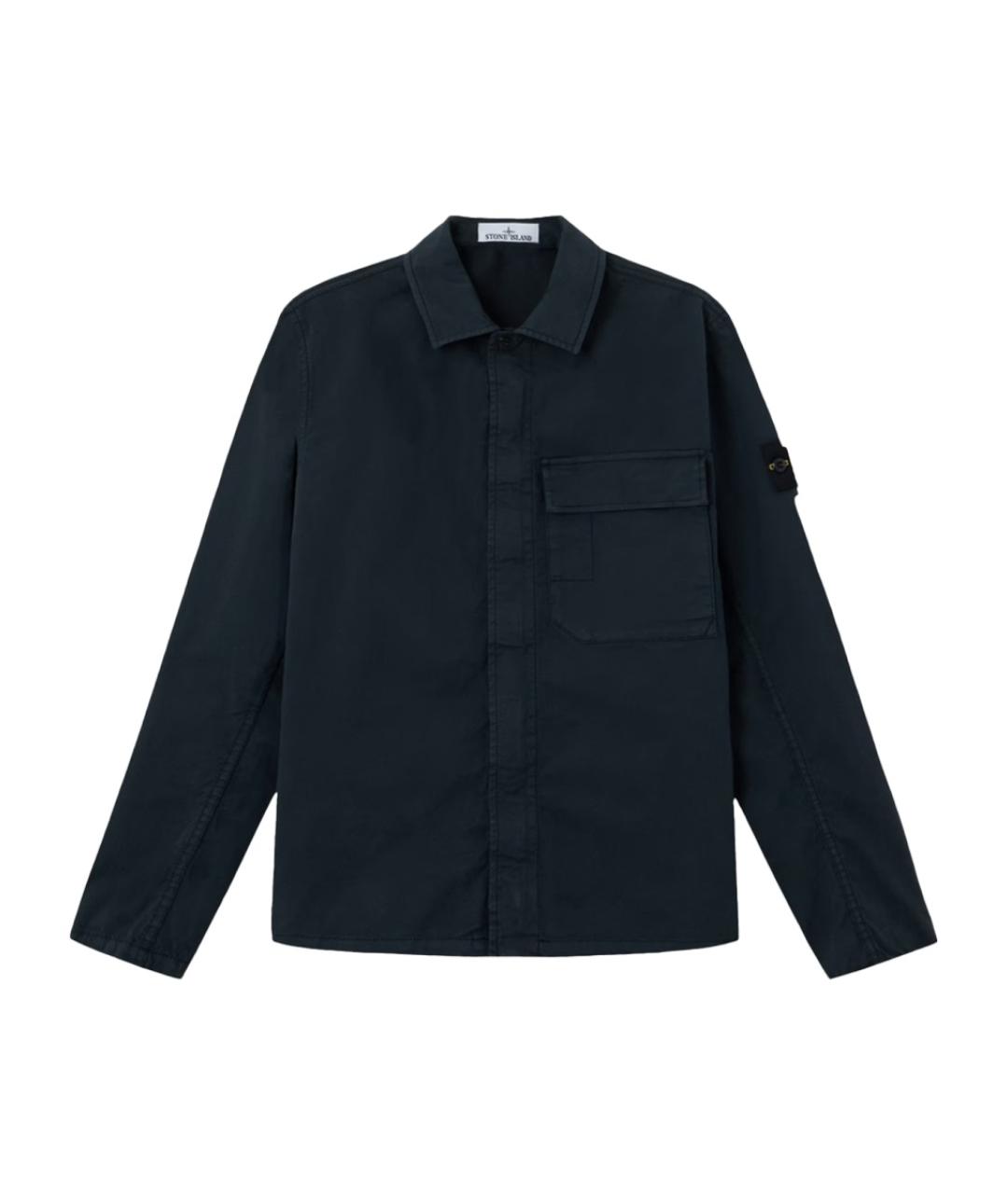 STONE ISLAND Синяя хлопковая кэжуал рубашка, фото 1