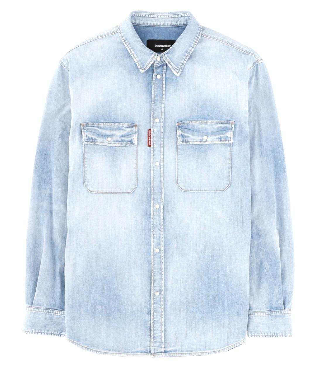 DSQUARED2 Голубая хлопковая кэжуал рубашка, фото 1