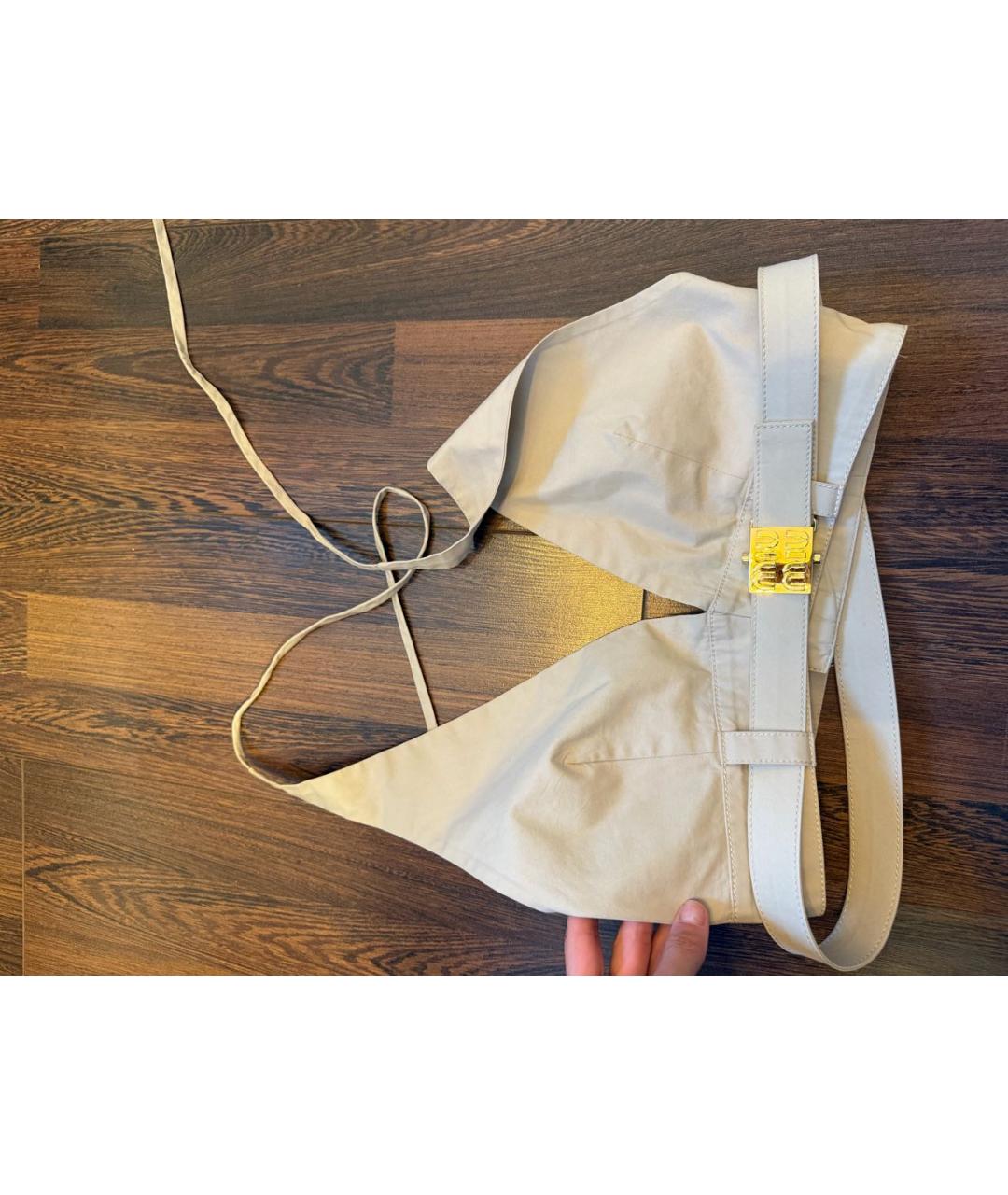 MIU MIU Бежевая футболка, фото 7