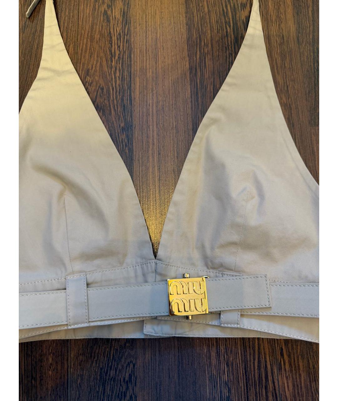 MIU MIU Бежевая футболка, фото 5