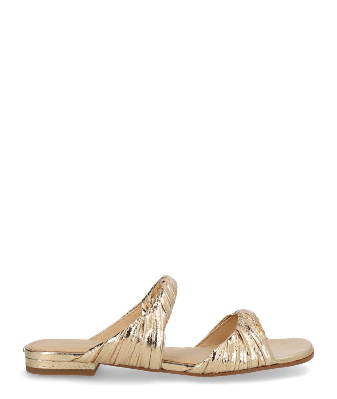 MICHAEL KORS Золотые кожаные сандалии, фото 1