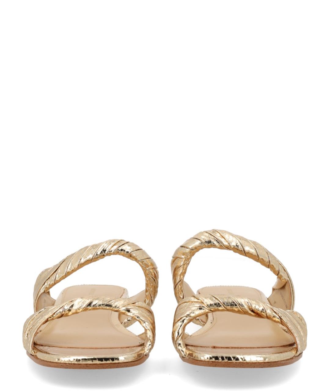 MICHAEL KORS Золотые кожаные сандалии, фото 3
