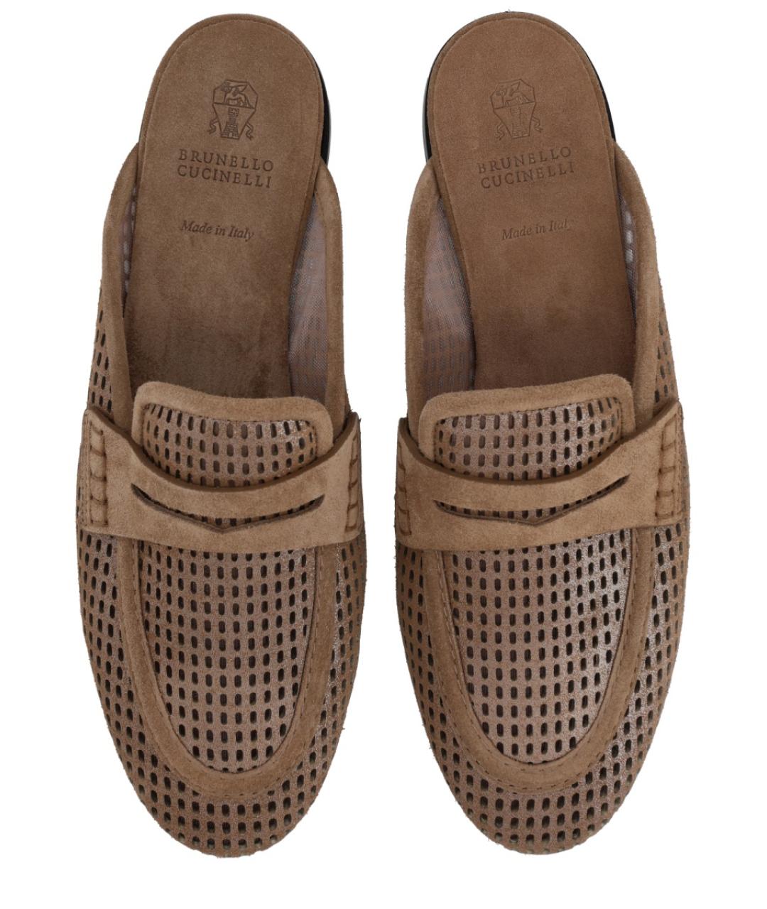 BRUNELLO CUCINELLI Коричневые кожаные лоферы, фото 5