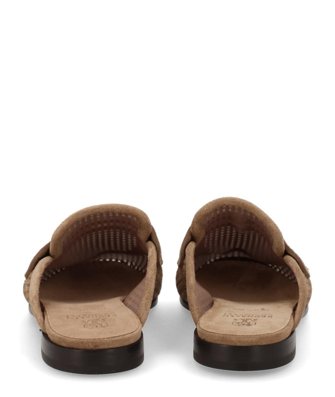BRUNELLO CUCINELLI Коричневые кожаные лоферы, фото 4