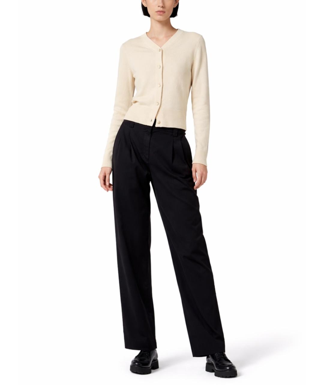 PS BY PAUL SMITH Черные хлопковые прямые брюки, фото 2