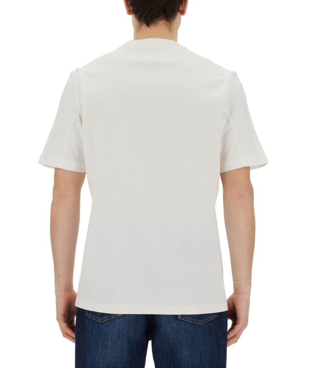 BRUNELLO CUCINELLI Белая хлопковая футболка, фото 4
