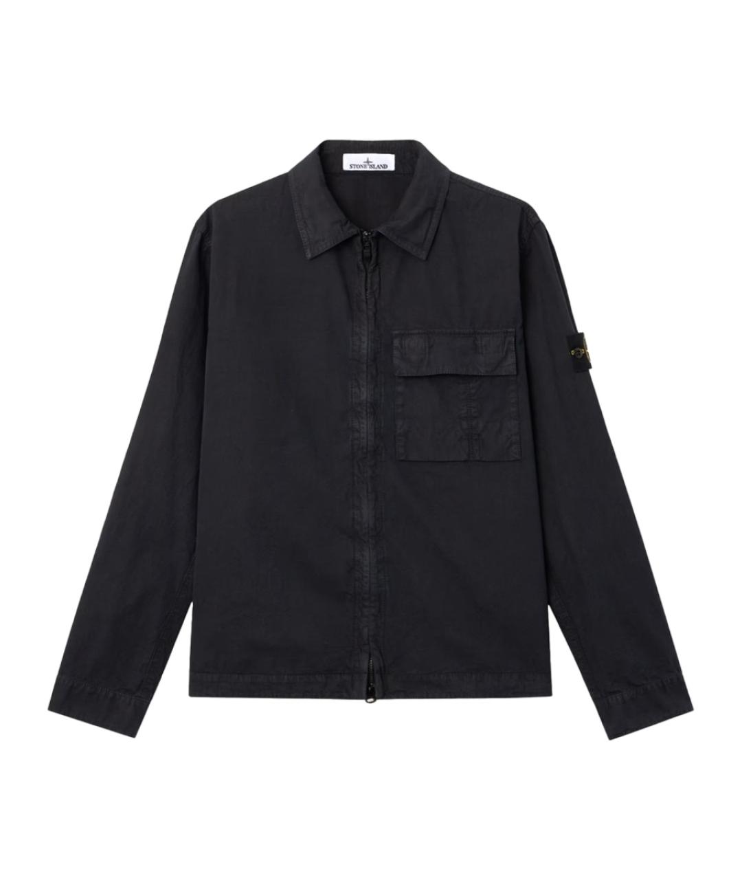 STONE ISLAND Черная хлопковая кэжуал рубашка, фото 1