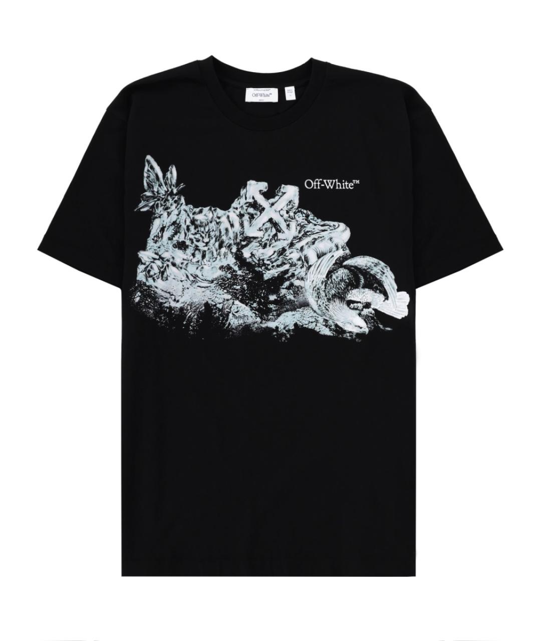 OFF-WHITE Черная хлопковая футболка, фото 1