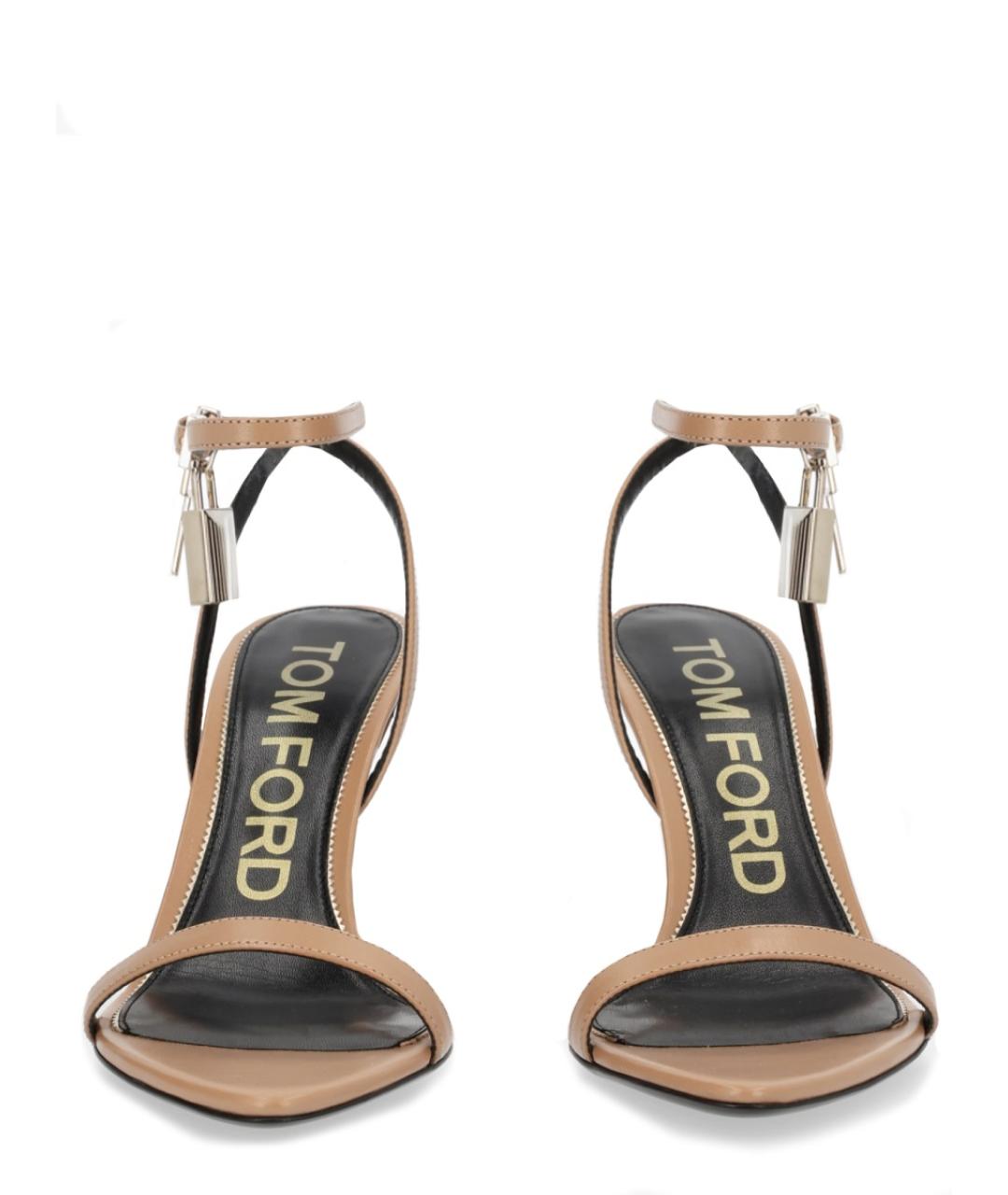 TOM FORD Коричневые кожаные босоножки, фото 3