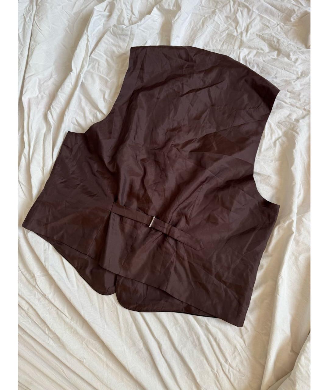 PAUL SMITH Коричневый полиэстеровый жилет, фото 5