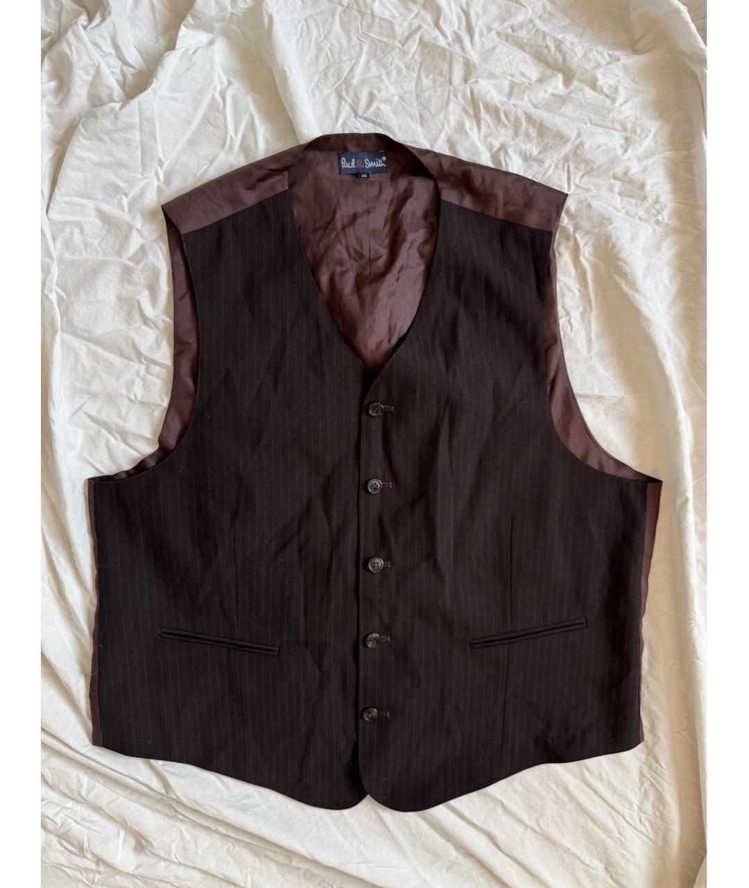 PAUL SMITH Коричневый полиэстеровый жилет, фото 8
