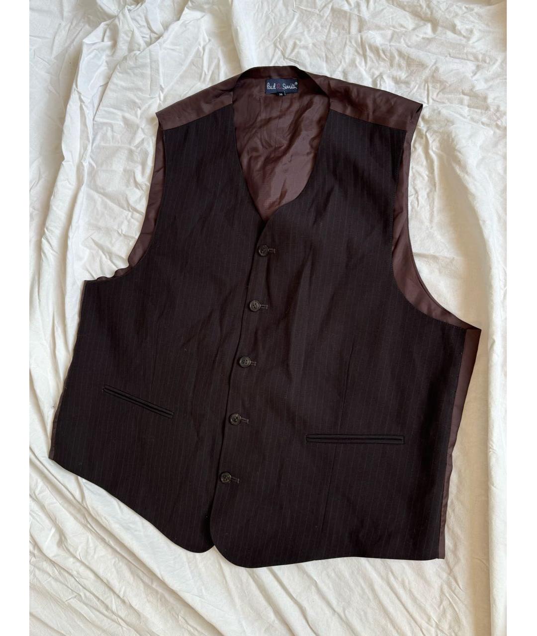 PAUL SMITH Коричневый полиэстеровый жилет, фото 4