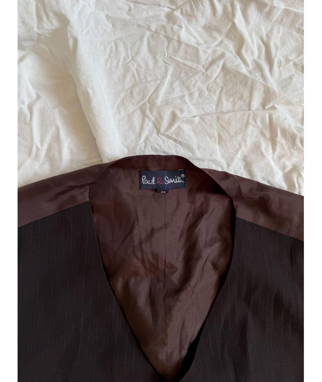 PAUL SMITH Коричневый полиэстеровый жилет, фото 3