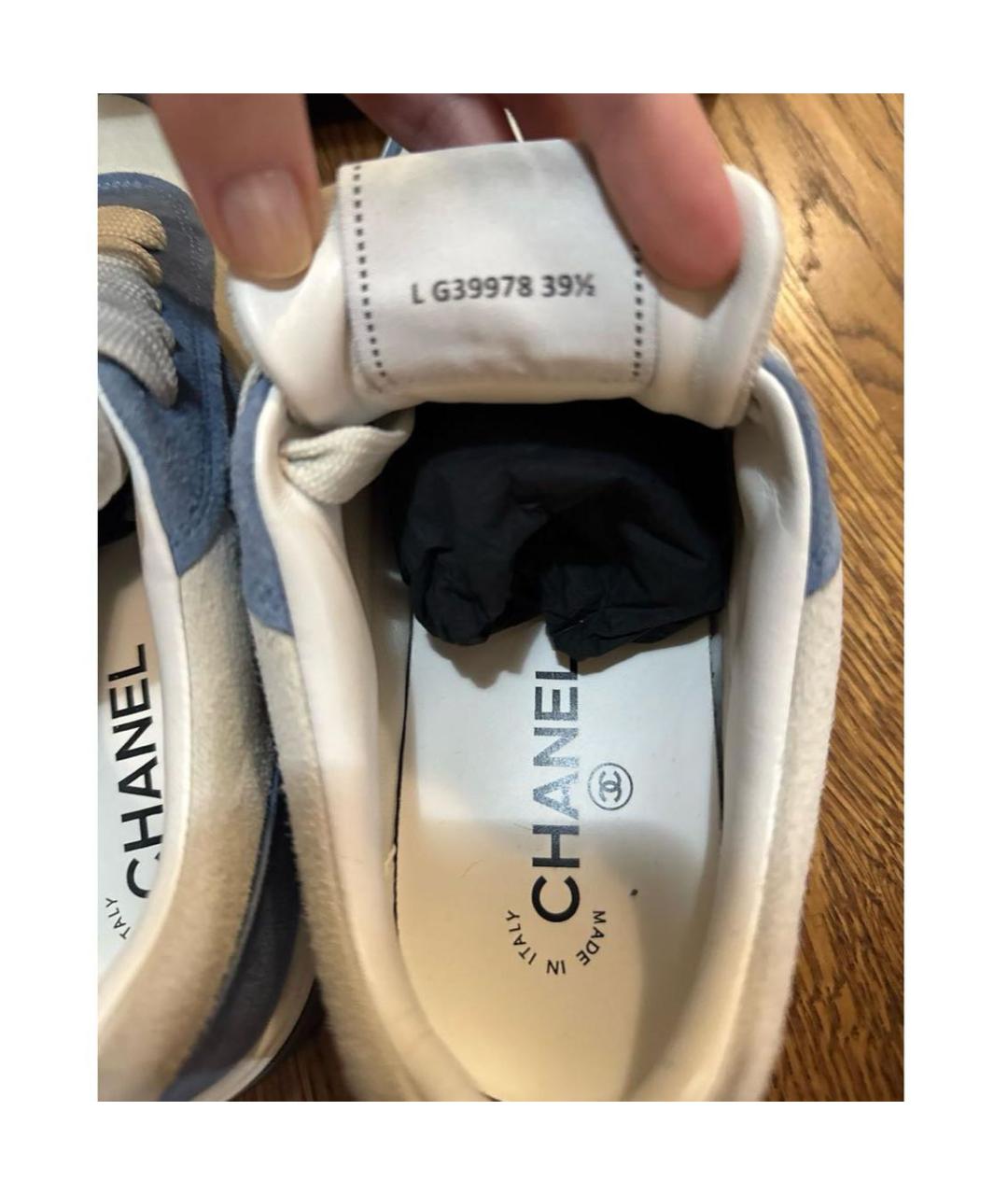 CHANEL Голубые замшевые кеды, фото 5