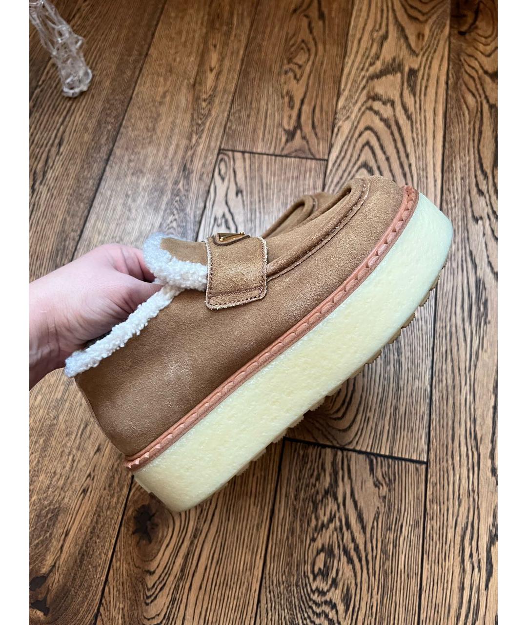 PRADA Коричневые замшевые ботинки, фото 4