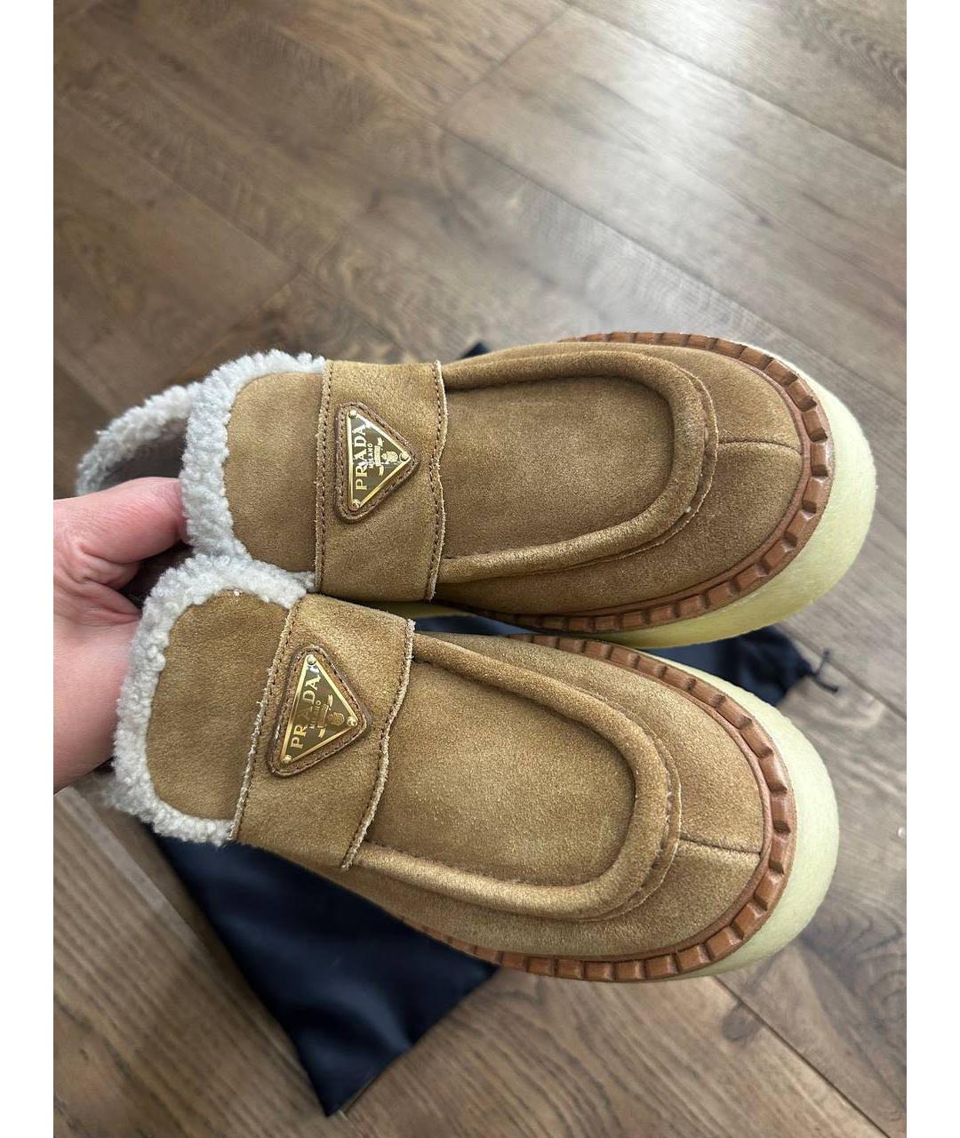 PRADA Коричневые замшевые ботинки, фото 2