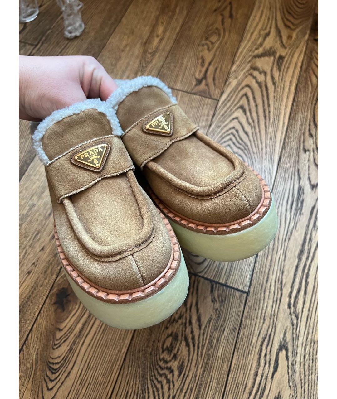 PRADA Коричневые замшевые ботинки, фото 2