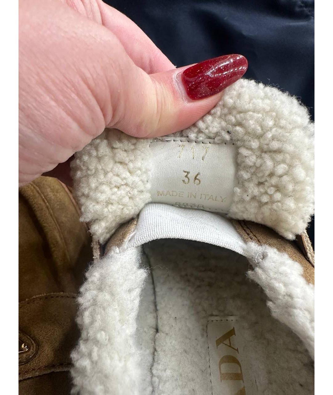 PRADA Коричневые замшевые ботинки, фото 6